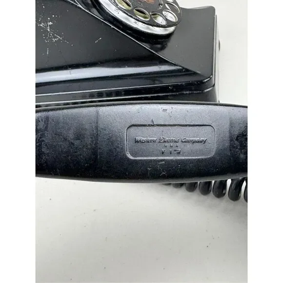 Vintage 1940s Western Electric FIW F1W Black Rotary Desktop Telephone Black USA - Picture 8 of 13